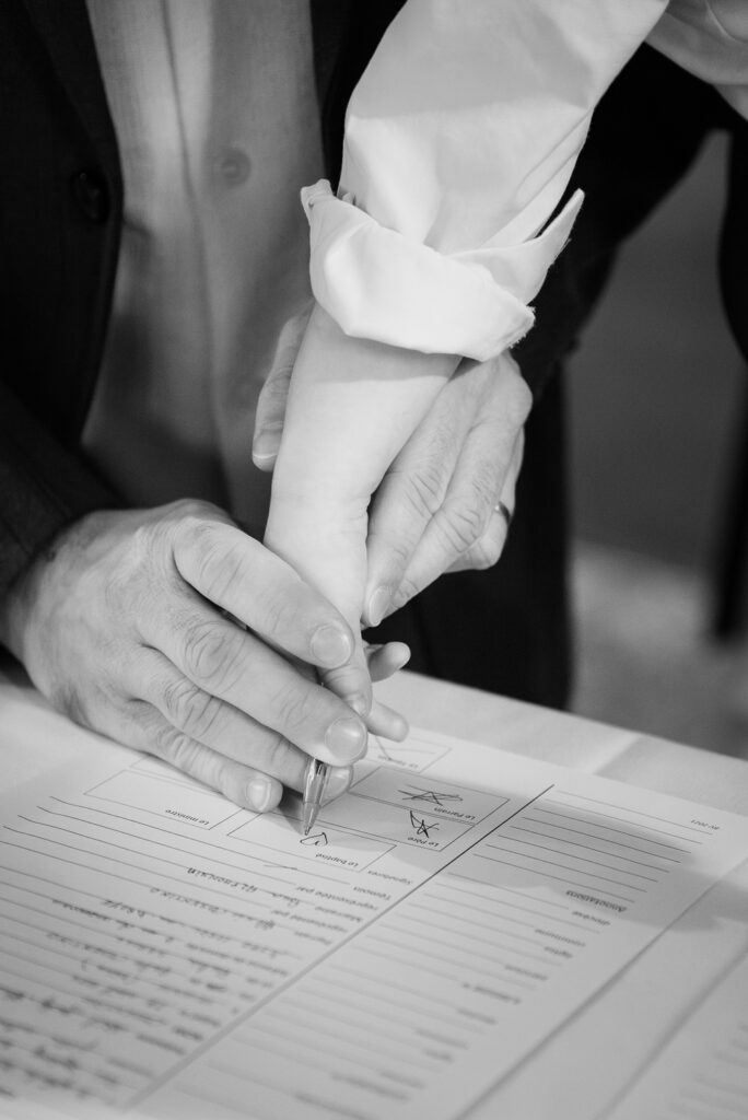 Signature baptême à l'église