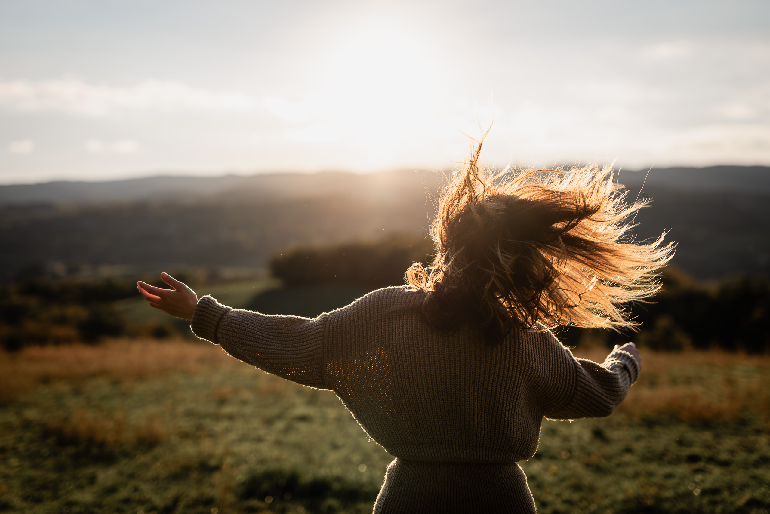 Portrait solo au coucher du soleil